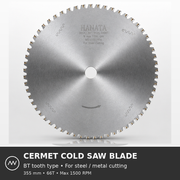 HANATA 14" 350mm 66T/80T Cermet Circular Saw Blade, Metal Cut-Off Saw, Cold Saw – Cutting for Metal, Steel
